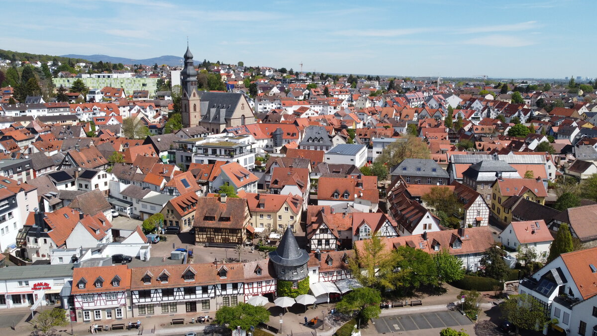 Luftaufnahme der Hofheimer Altstadt