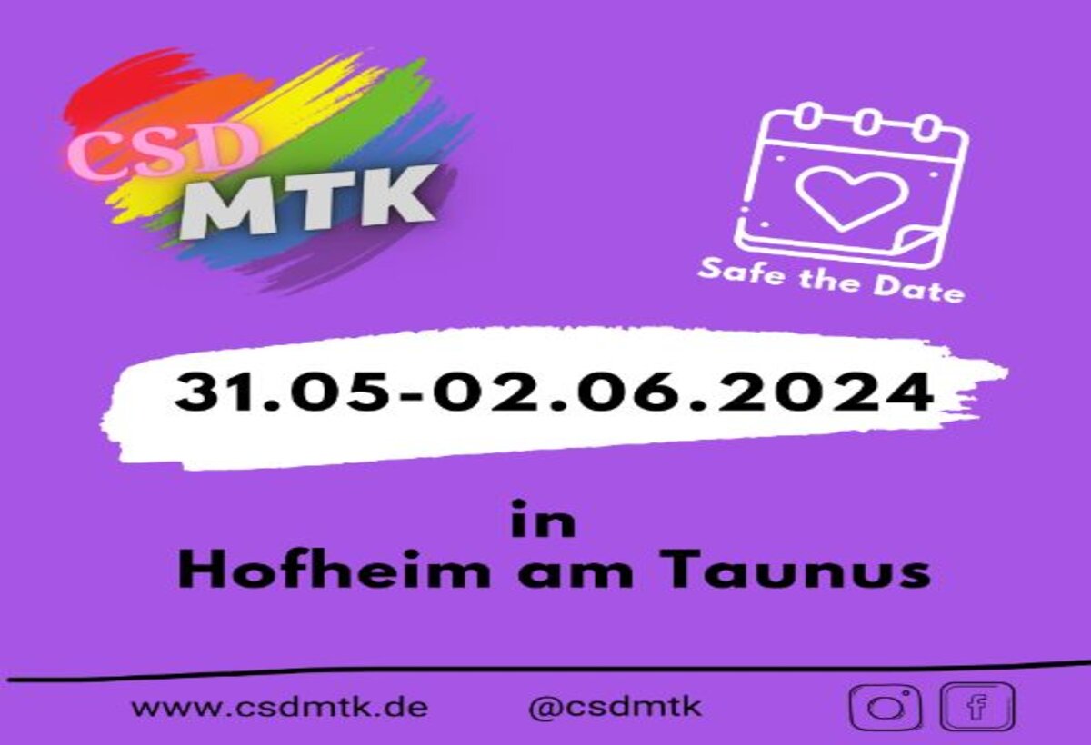 Christopher Street Day (CSD) in Hofheim - Save the Date Plakat