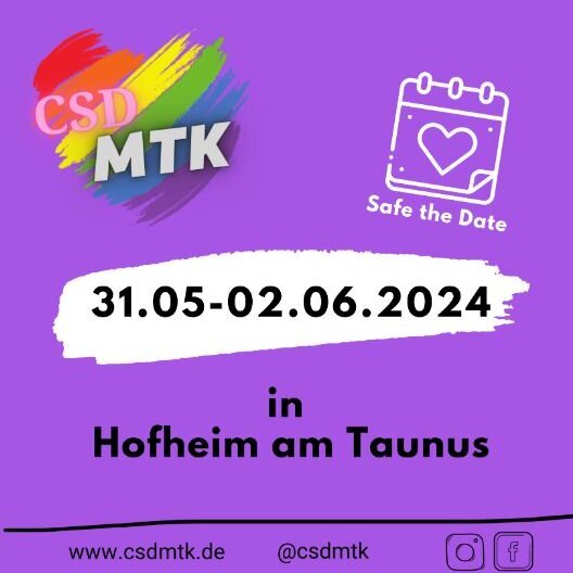 Christopher Street Day (CSD) in Hofheim - Save the Date Plakat