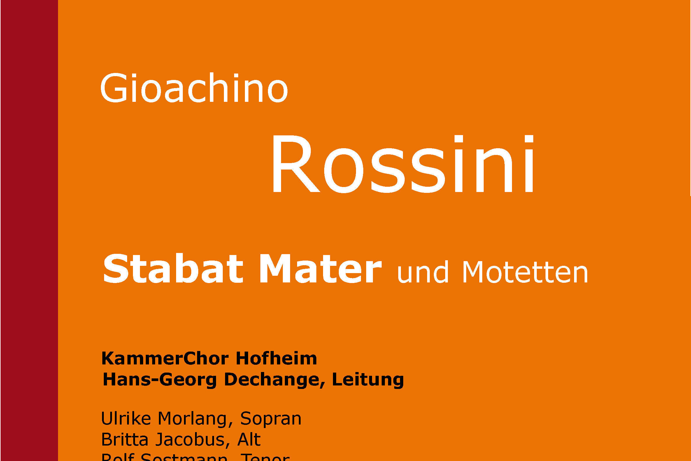 Plakat: Rossini - KammerChor Hofheim