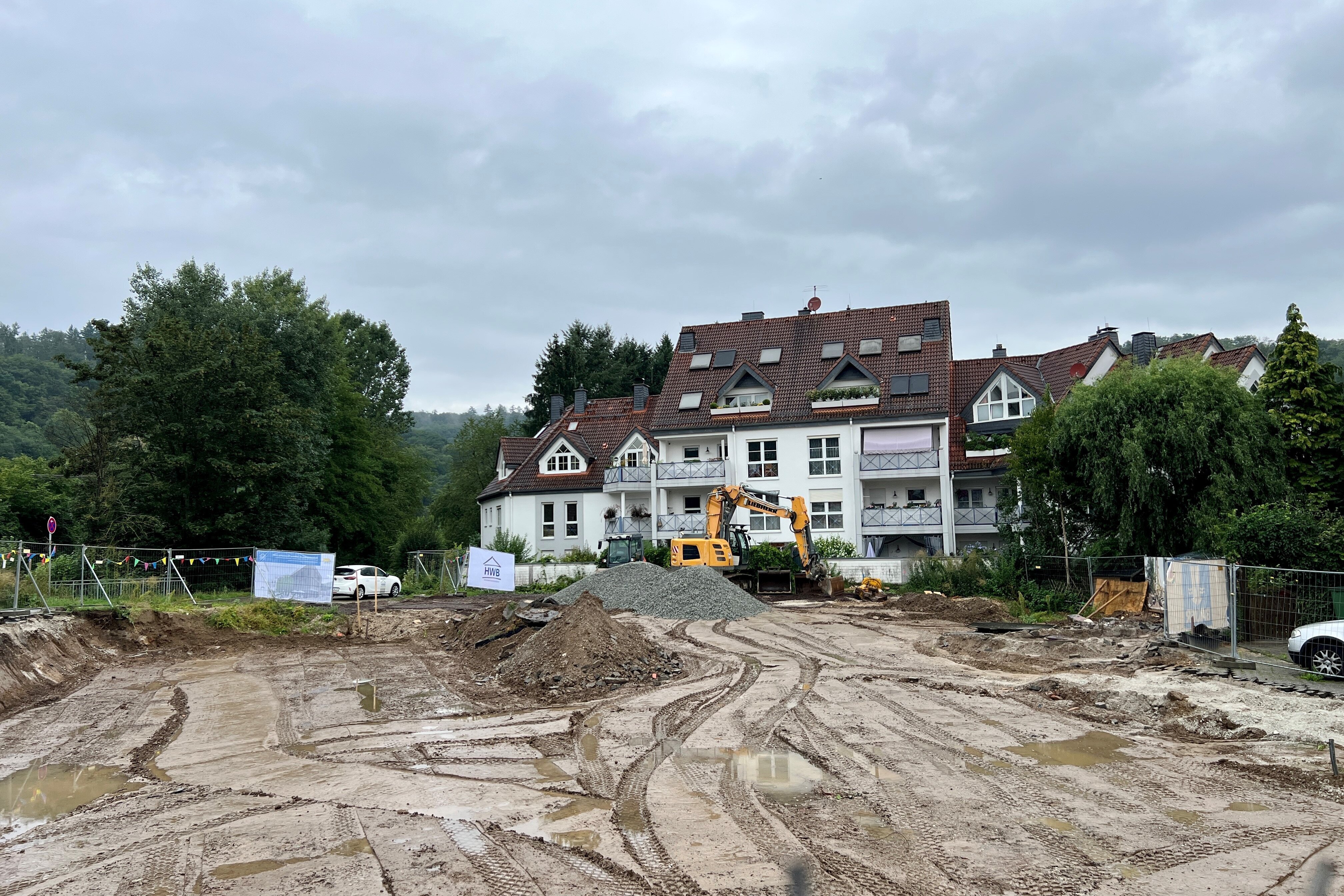 Bauarbeiten am Nahkauf-Areal in Lorsbach