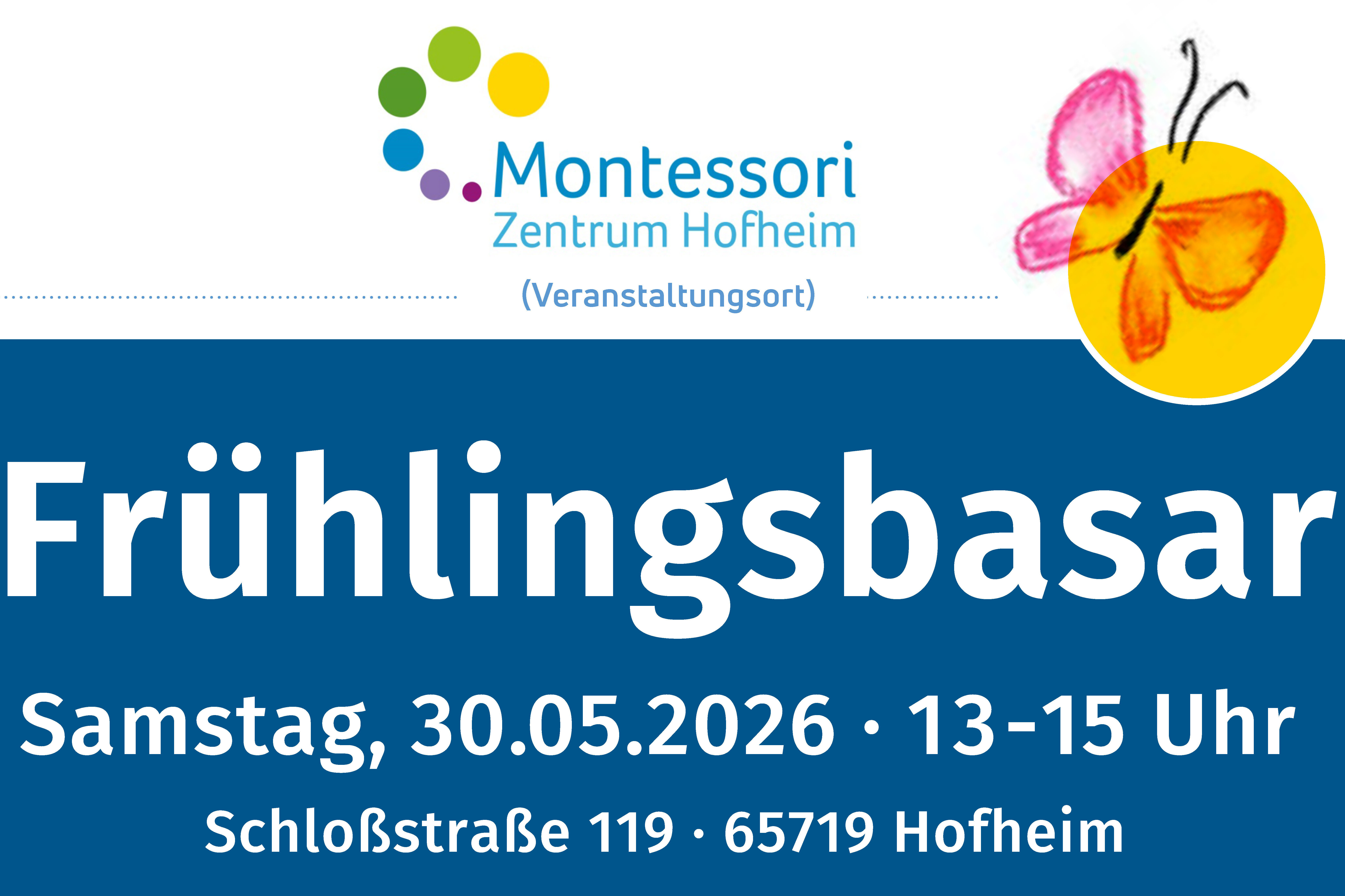 Plakat: Frühlingsbasar Montessori Zentrum Hofheim