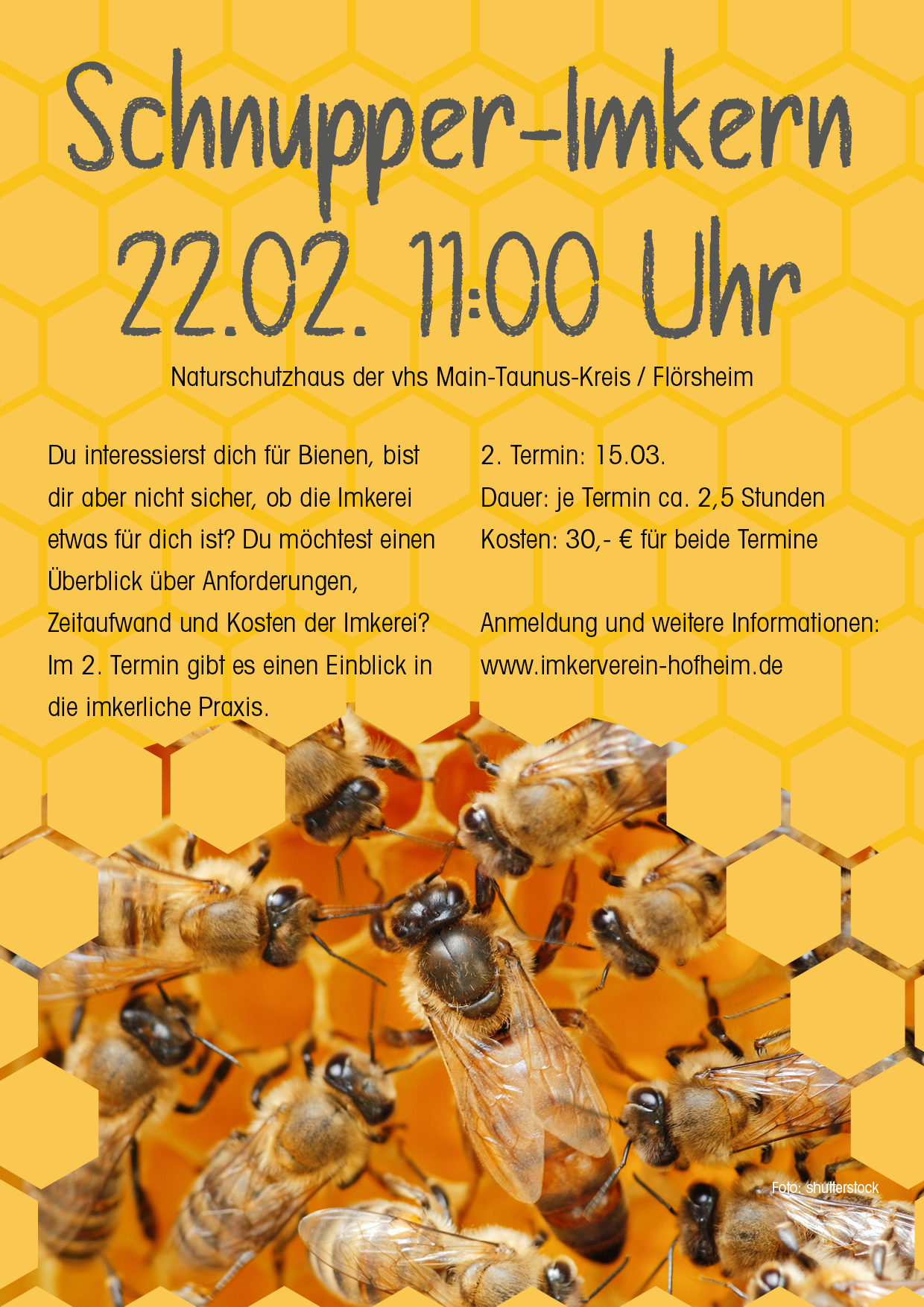 Plakat zur Veranstaltung Schnupper-Imkern 