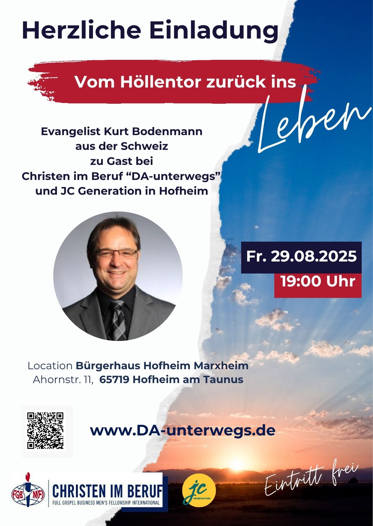 Flyer: Vortrag mit Kurt Bodenmann