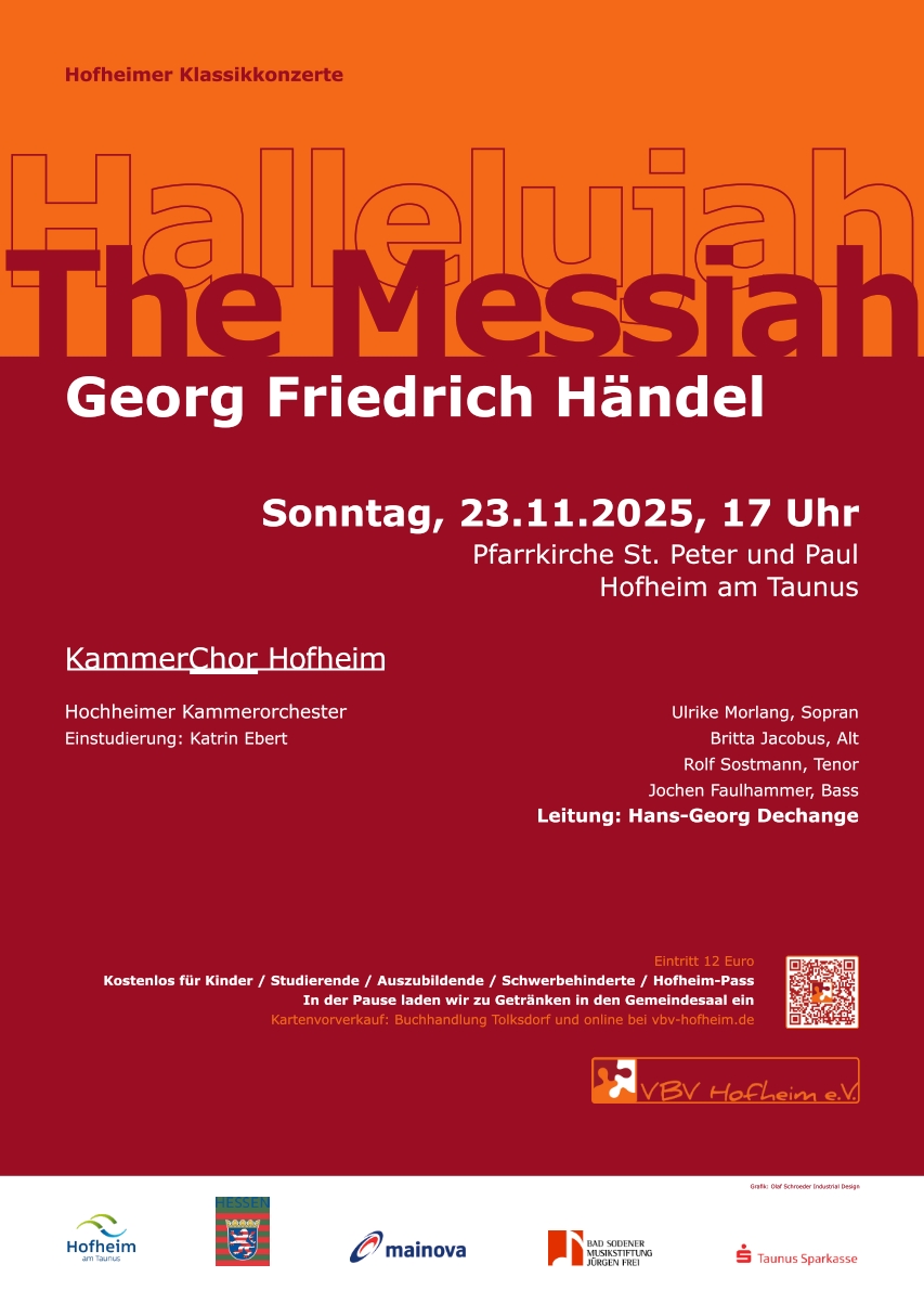 Plakat: Messiah von Händel - KammerChor Hofheim